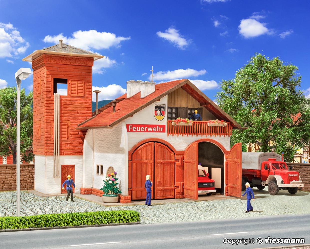 Vollmer 43761 Feuerwehrhaus 112 zweiständig 1:87 Spur H0 Bausatz