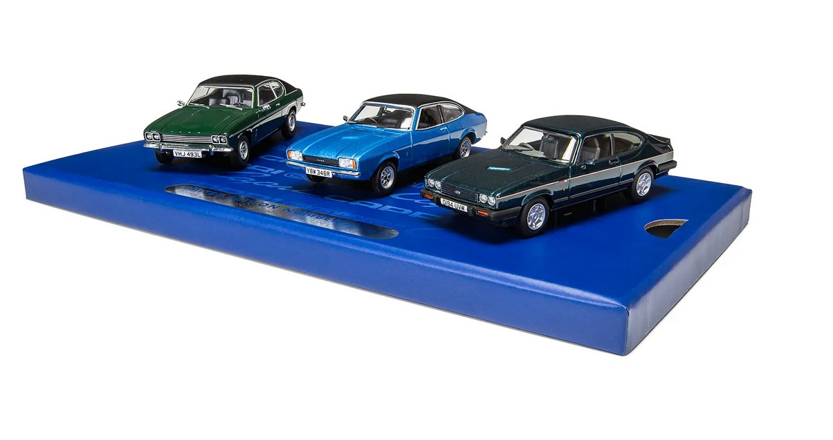 Corgi VC01303 Ford 3er Set Heritage Capri Collection grün/blau 1:43