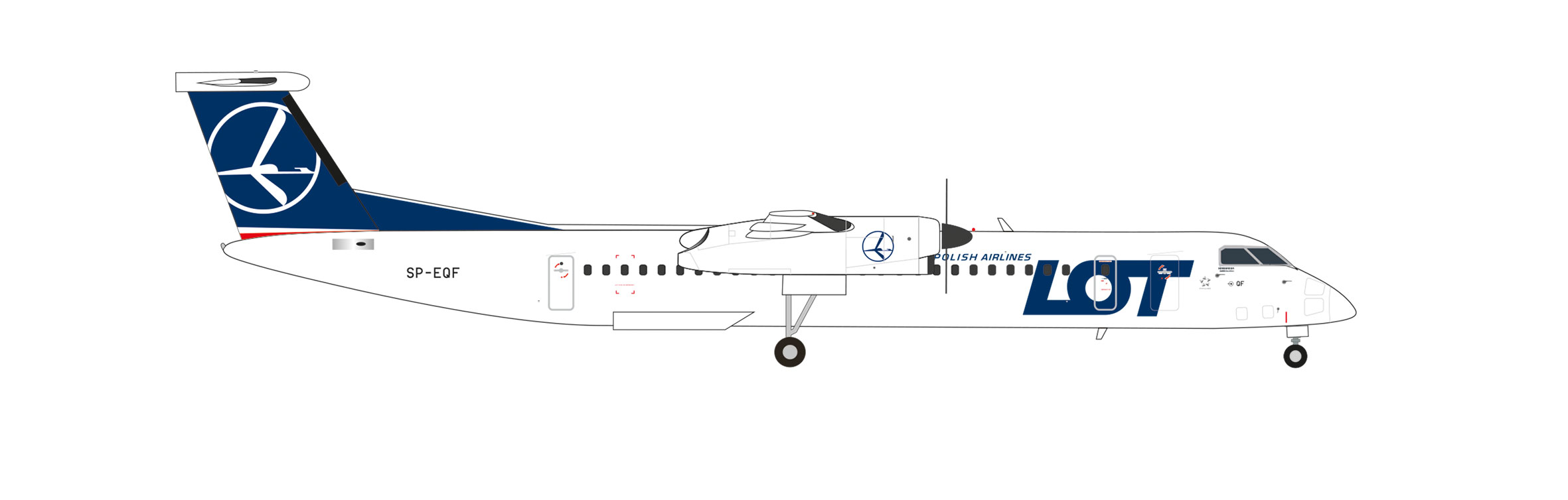 Herpa 573955 Q400 LOT Polish Airlines