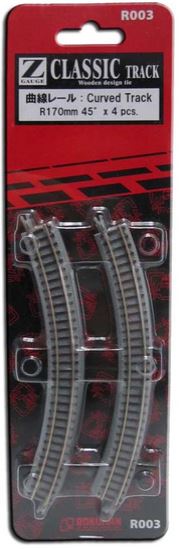 Rokuhan R003 Gleis gebogen R170-45° 4 Stück 1:220 Spur Z Neu OVP