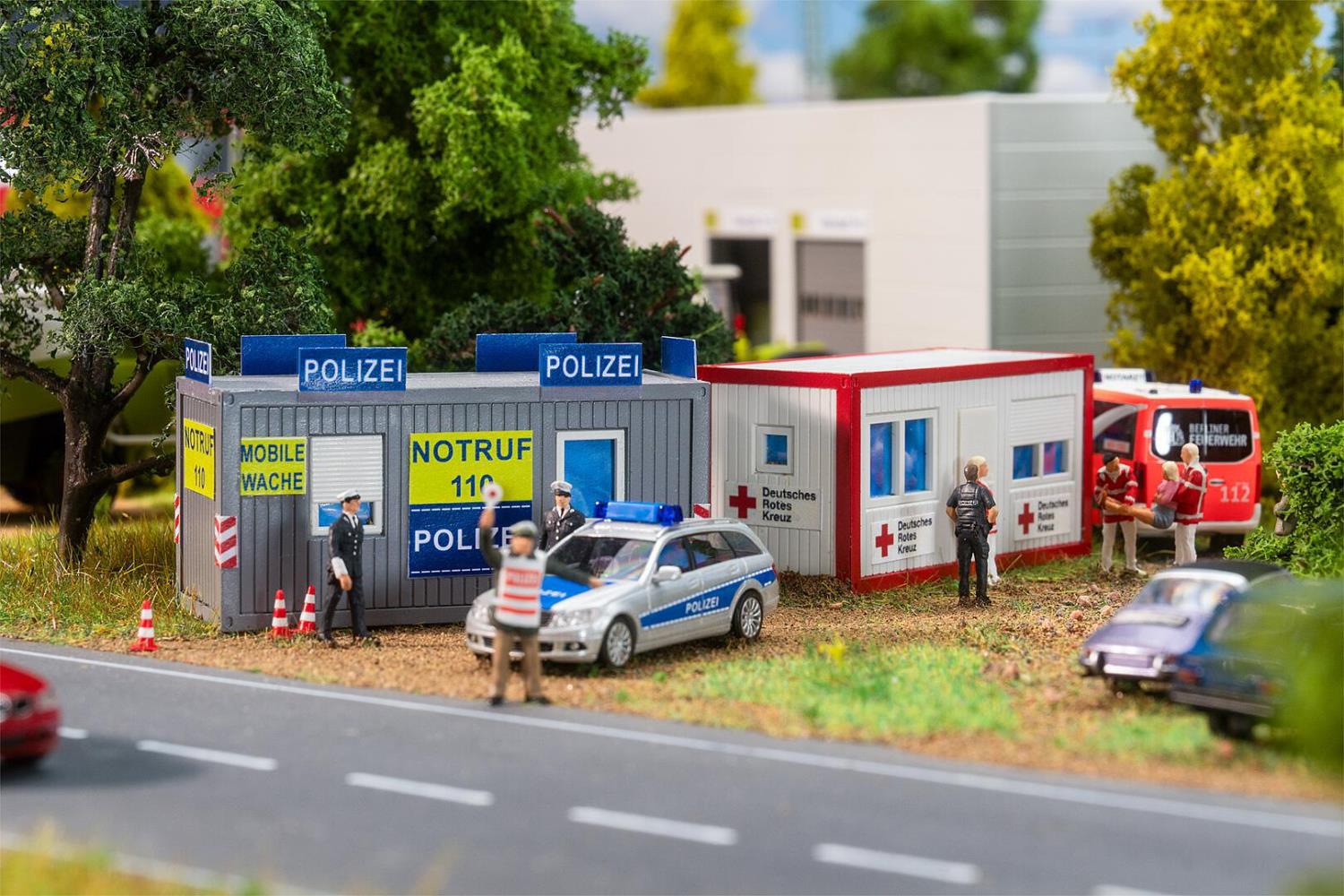 Faller 180338 Bürocontainer Polizei und DRK 1:87 Spur H0 Bausatz