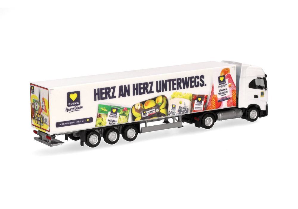 Herpa 319027 Iveco S-Way Kühlkoffer-Sattelzug "Edeka" 1:87 Spur H0