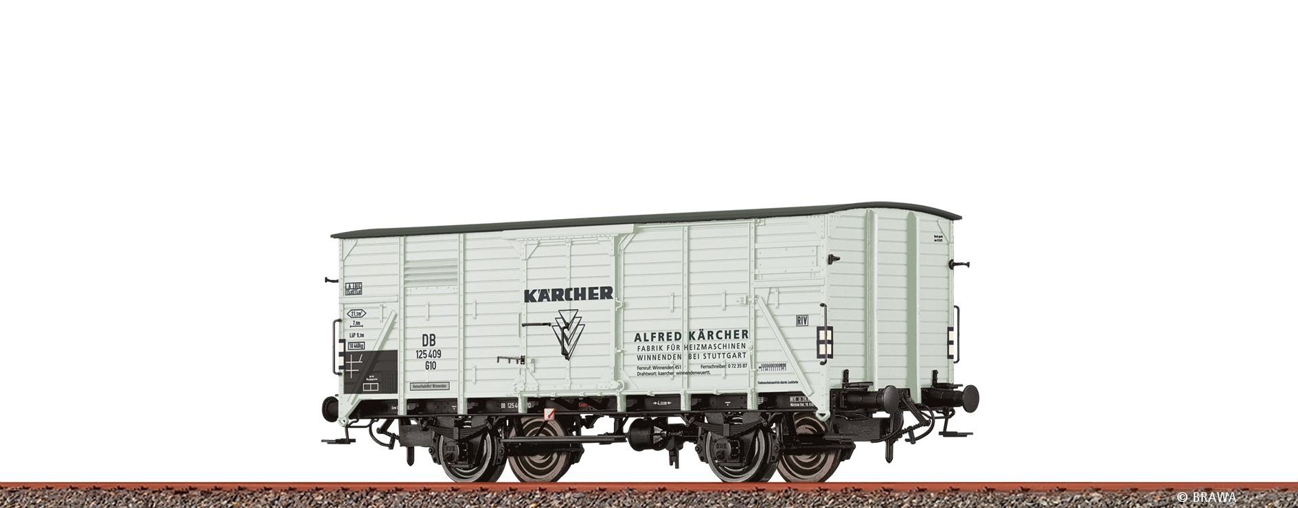 Brawa 49894 Gedeckter Güterwagen G10 Kärcher DB 1:87 Spur H0
