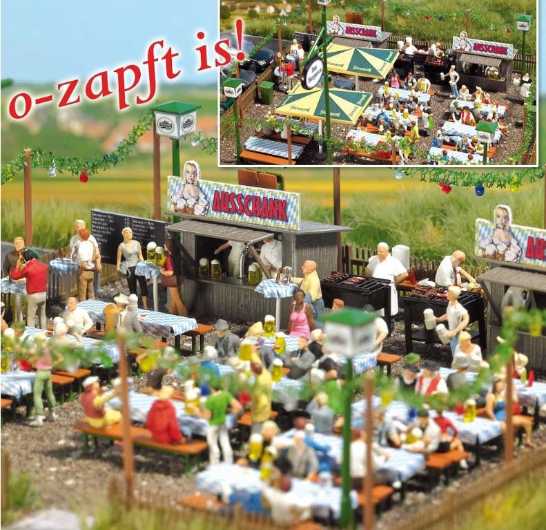 Busch 1046 Biergarten - Spur H0 - Bausatz - Neu - OVP