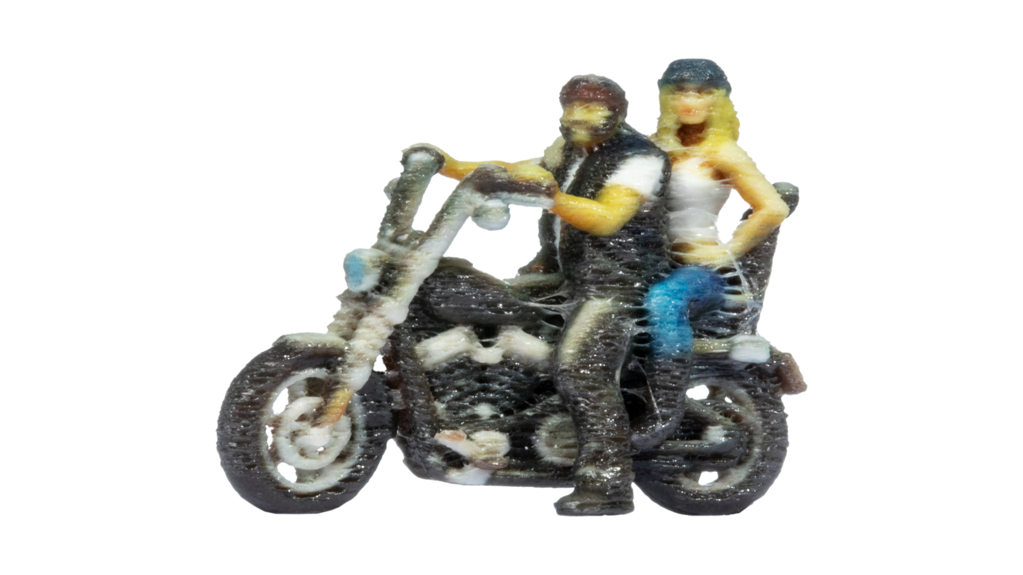 Noch 10904 Chopper mit Rocker und Sozia, stehend