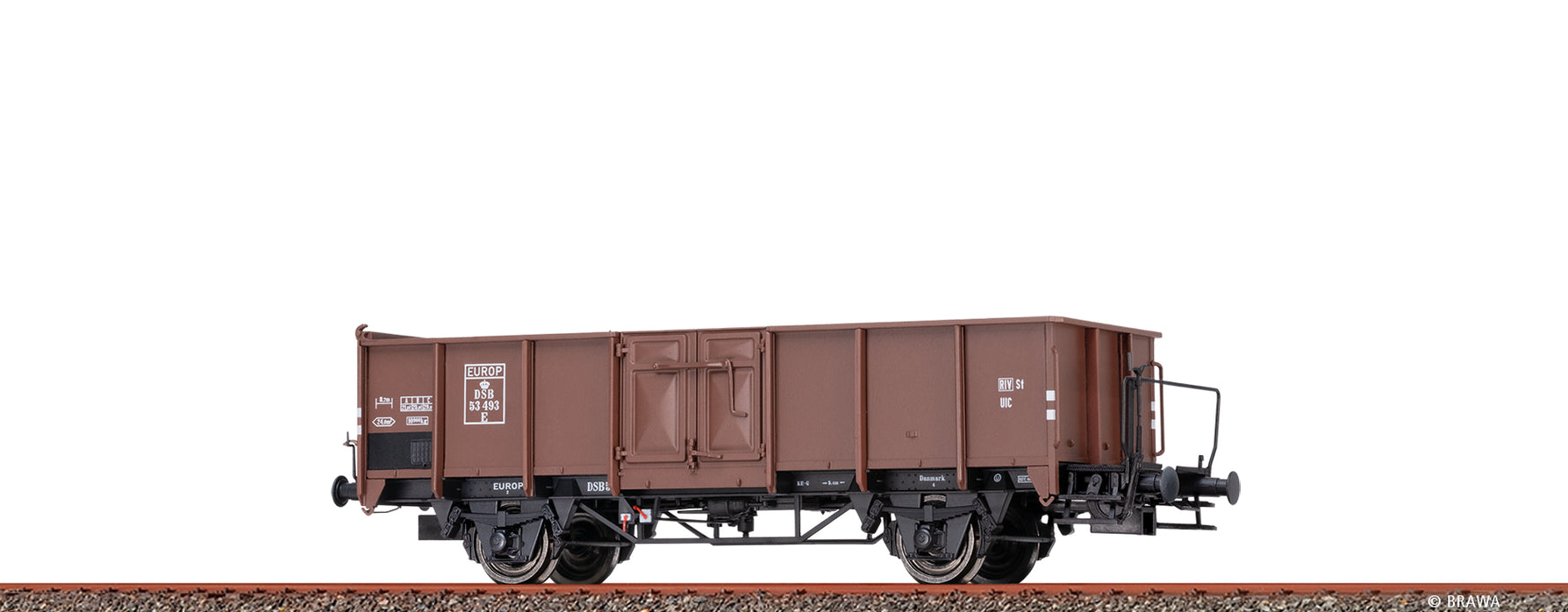 Brawa 50076 Offener Güterwagen E DSB 1:87 Spur H0 DC NEU OVP