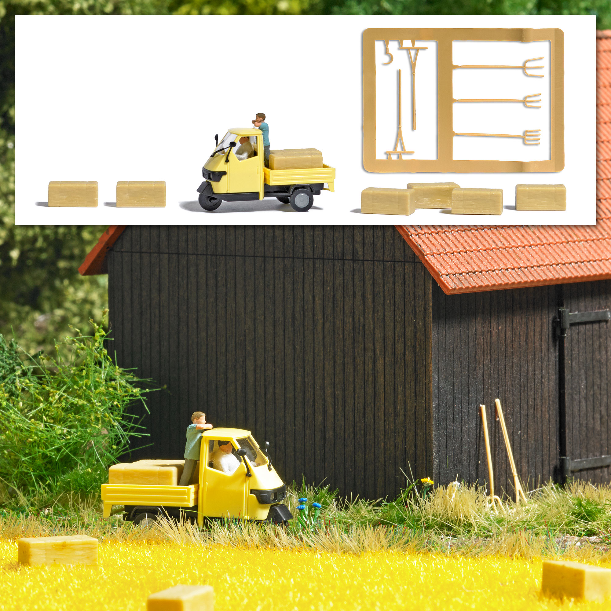 Busch 7934 Action Set Heutransport 1:87 Spur H0 Neu OVP