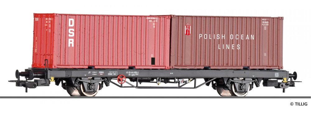 Tillig 77088 Containertragwagen Lgkks 4444 DR 1:87 Spur H0 DC