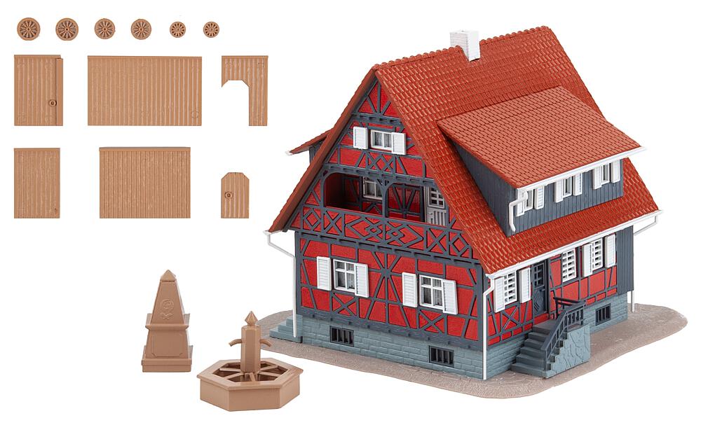 Faller 130587 Fachwerkhaus mit Brunnen - 1:87 Spur H0 - Bausatz - Neu