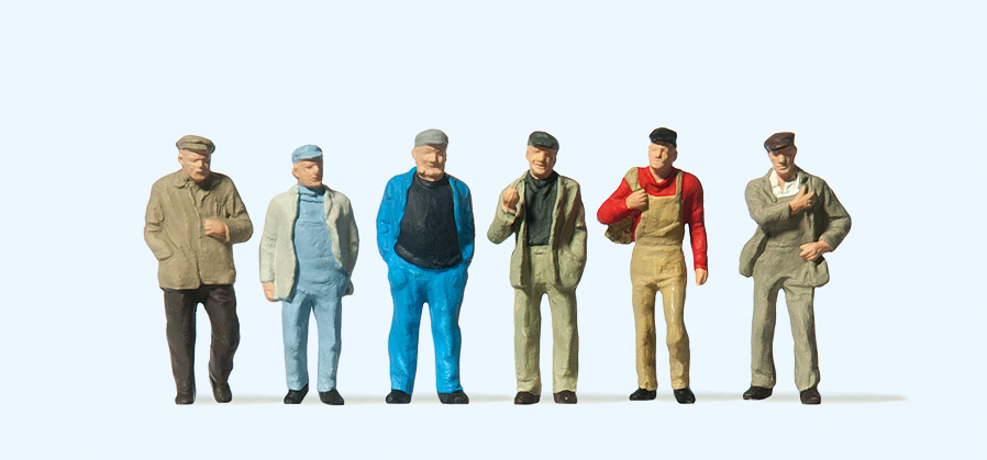 Preiser 14087 Gehende Arbeiter 1:87 Spur H0 Neu OVP Figuren