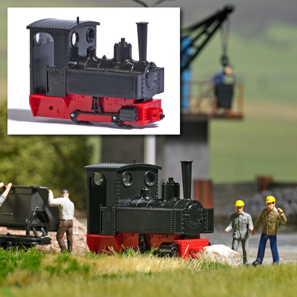 Busch 12403 Standmodell Dampflok Decauville Typ 3 1:87 Spur H0f