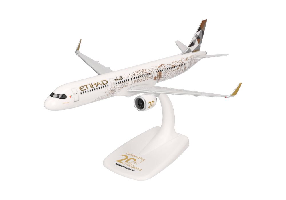 Herpa 615013 Etihad Airways Airbus A321neo 20th Anniversary 1:200