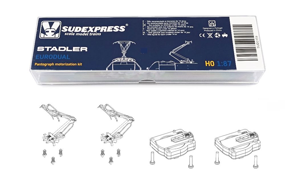 Sudexpress SUD3159 Stromabnehmer Motorisierungskit für EuroDual Spur H0