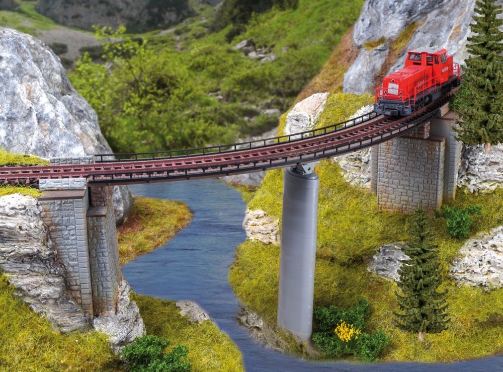 Vollmer 47830 N Fahrbahn gebogen, 2 Stück