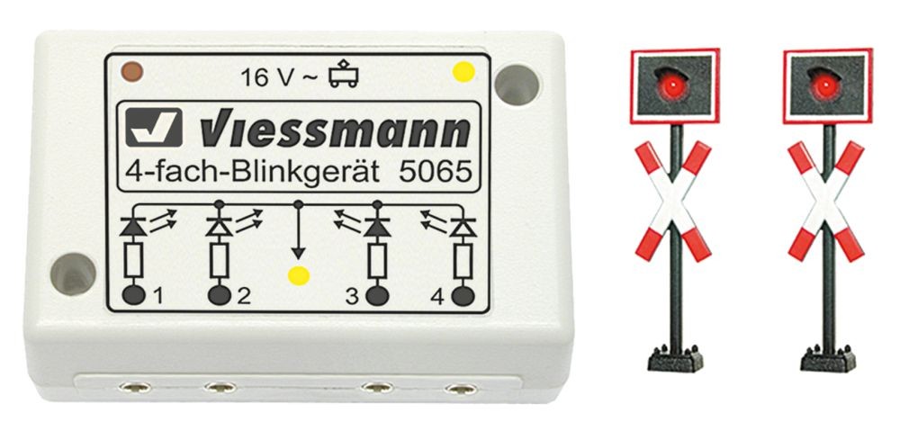 Viessmann 5801 N Andreaskreuze, 2 Stück mit Blinkelektronik