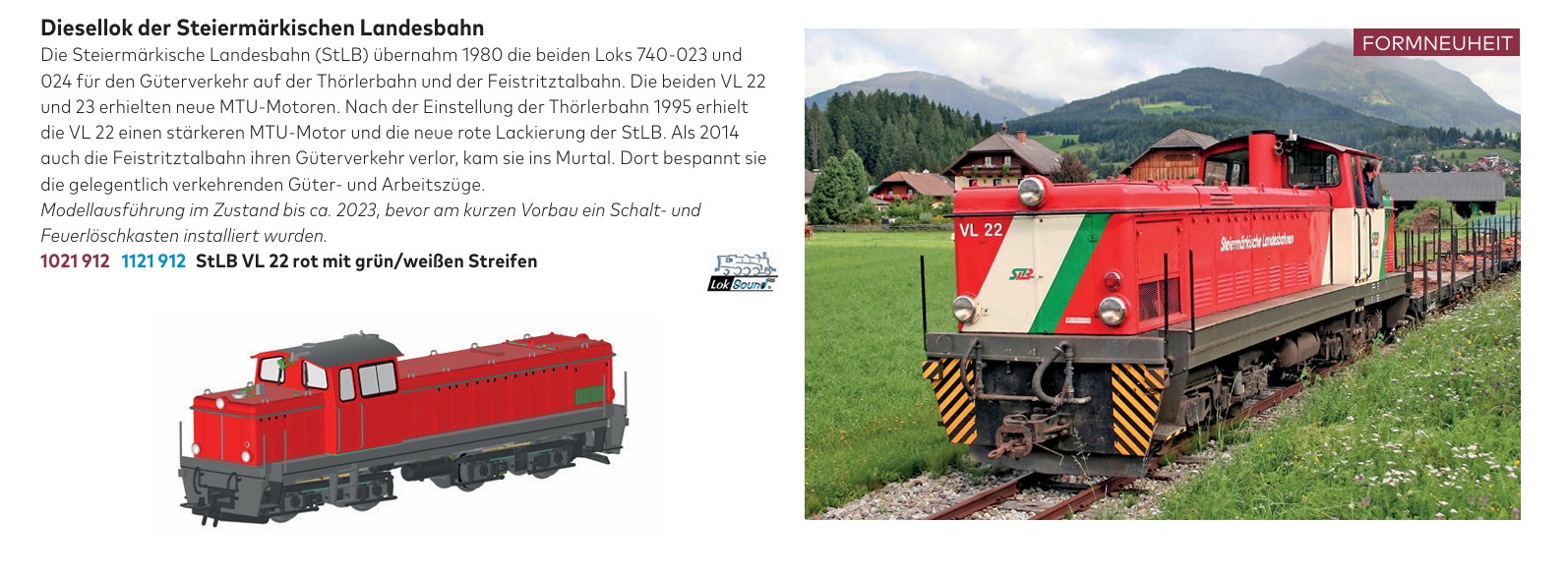 Bemo 1021912 StLB VL 22 Diesellok rot Spur H0e