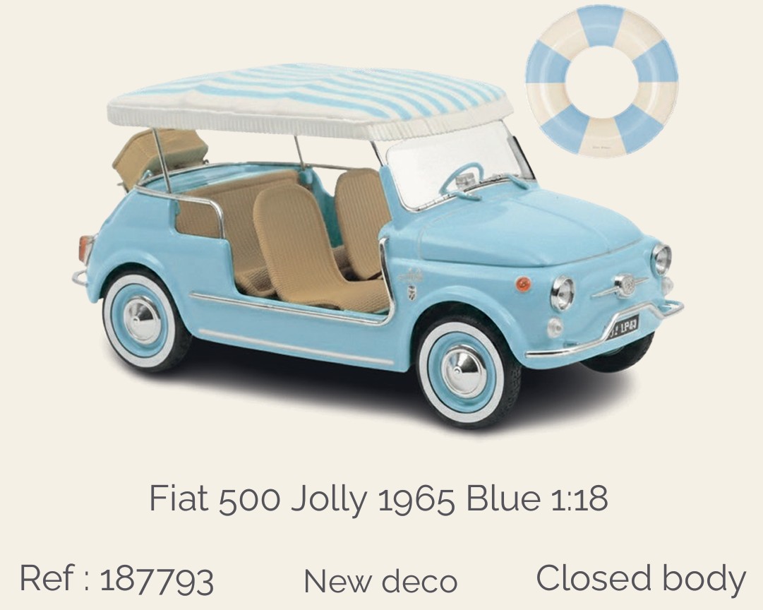 Norev 187793 Fiat 500 Jolly 1965 Blue 1:18