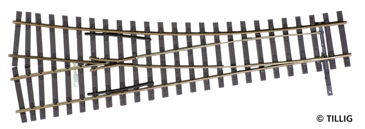 Tillig 85323 Weiche rechts Herzstückwinkel 15° Abzweig 15° Spur H0