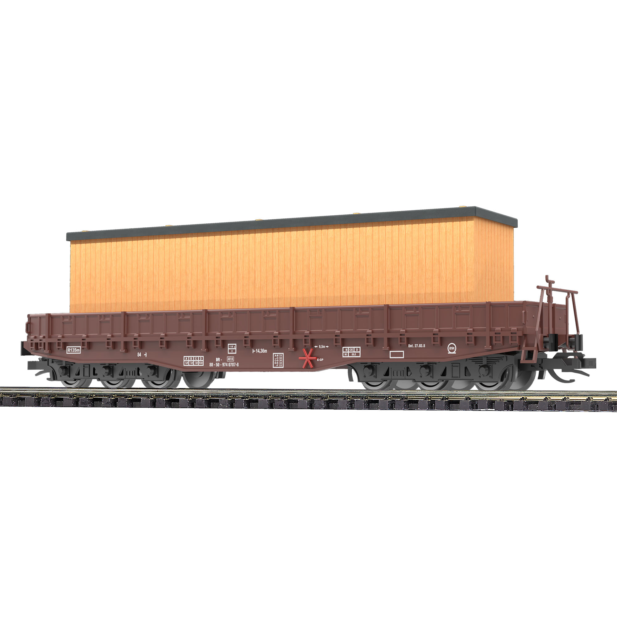 Busch 31183 Flachwagen Samm 4818 Kiste TT