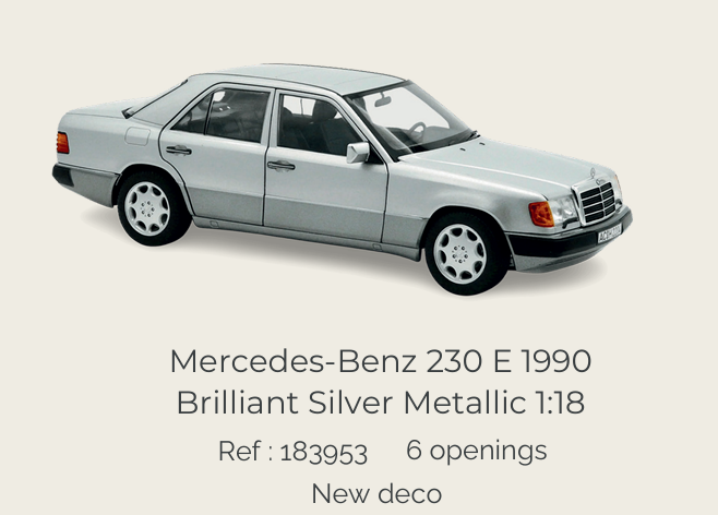 Norev 183953 Mercedes-Benz 230 E 1990 Brillant Silver metallic 1:18