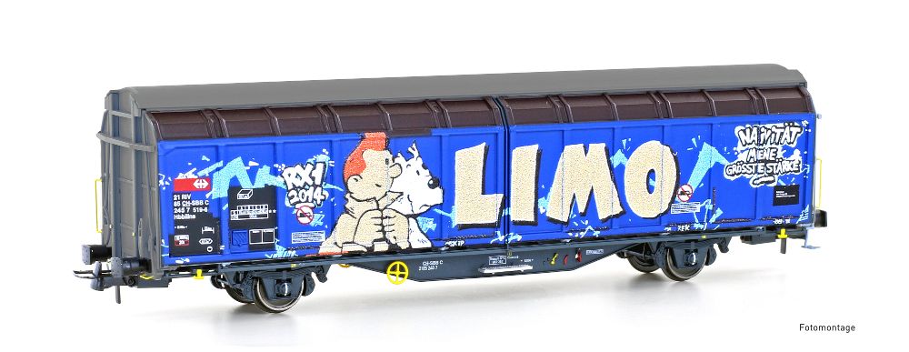 Hobbytrain H45107 Schiebewandwagen Hbbillns SBB Graffiti-Serie (5) Spur H0