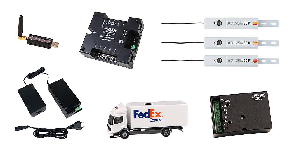 Faller 161340 Car System Digital Start-Set MB Atego FedEx (HERPA) Spur H0