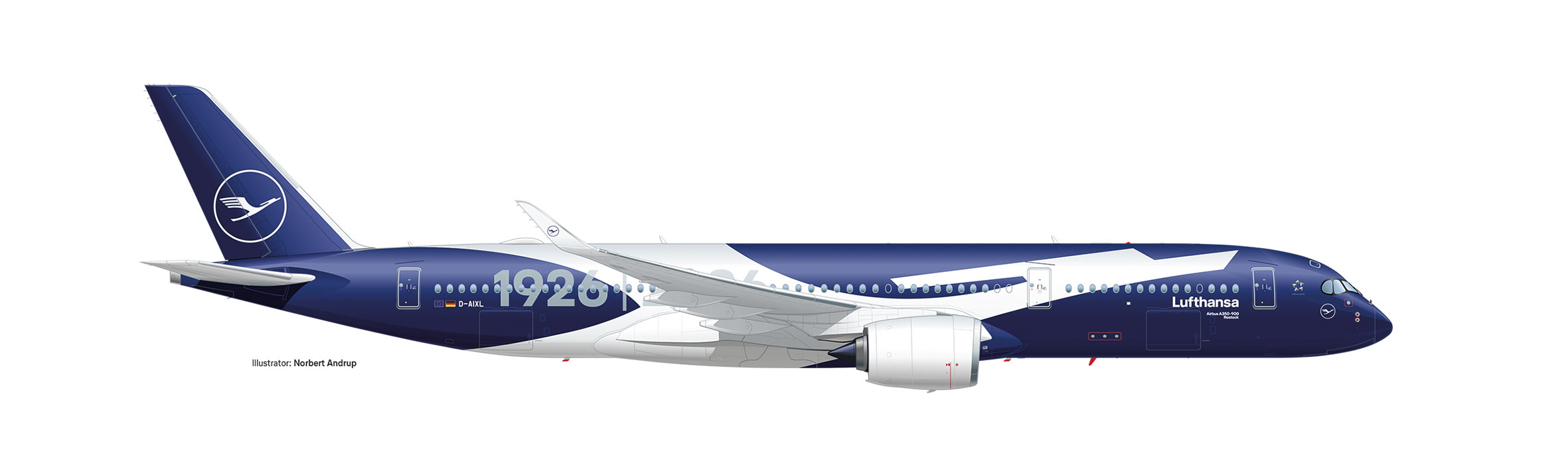 Herpa 614924 A350-900 Lufthansa 100 Jahre