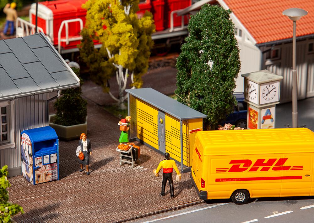 Faller 180281 2 Packstationen DHL - 1:87 Spur H0 - Bausatz - Neu - OVP