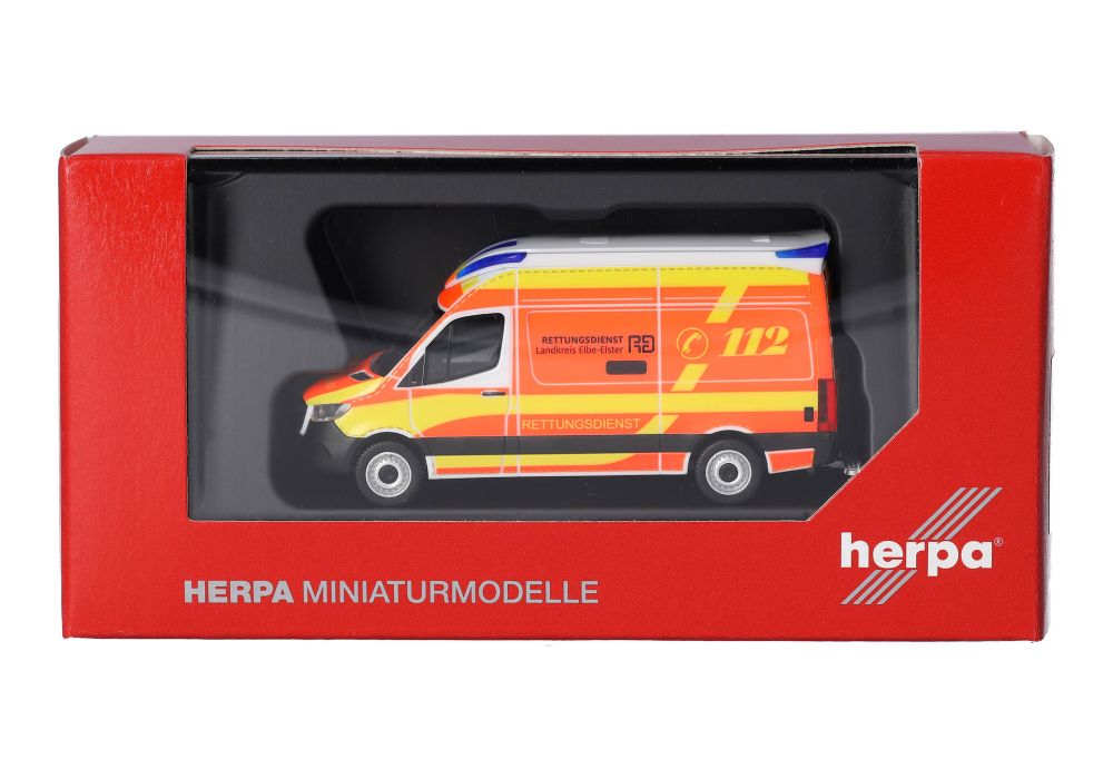 Herpa 099042 MB Sprinter '18 Delfis Rettungswagen 1:87 Spur H0 NEU