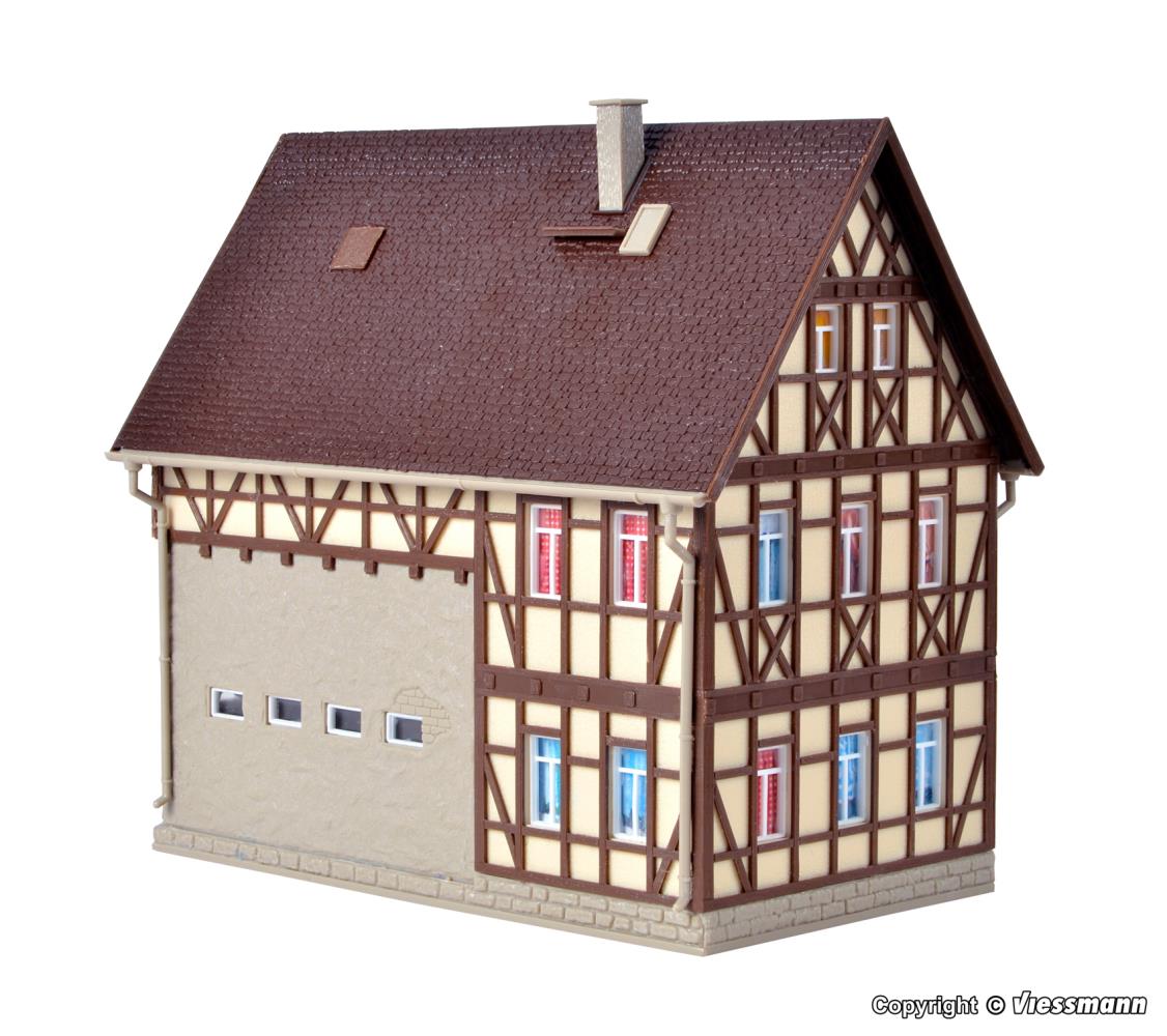 Vollmer 43731 Bauernhaus mit Scheune und Hoftor 1:87 Spur H0 Neu