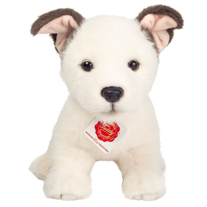 Teddy Hermann 919865 Hundewelpe Russell weiß/braun 25 cm Plüsch/Kuscheltier
