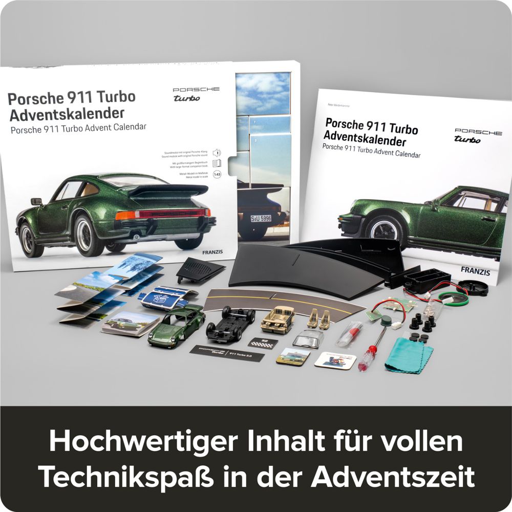 Franzis 67233 Porsche 911 Turbo Oakgrünmetallic Adventskalender 1:43