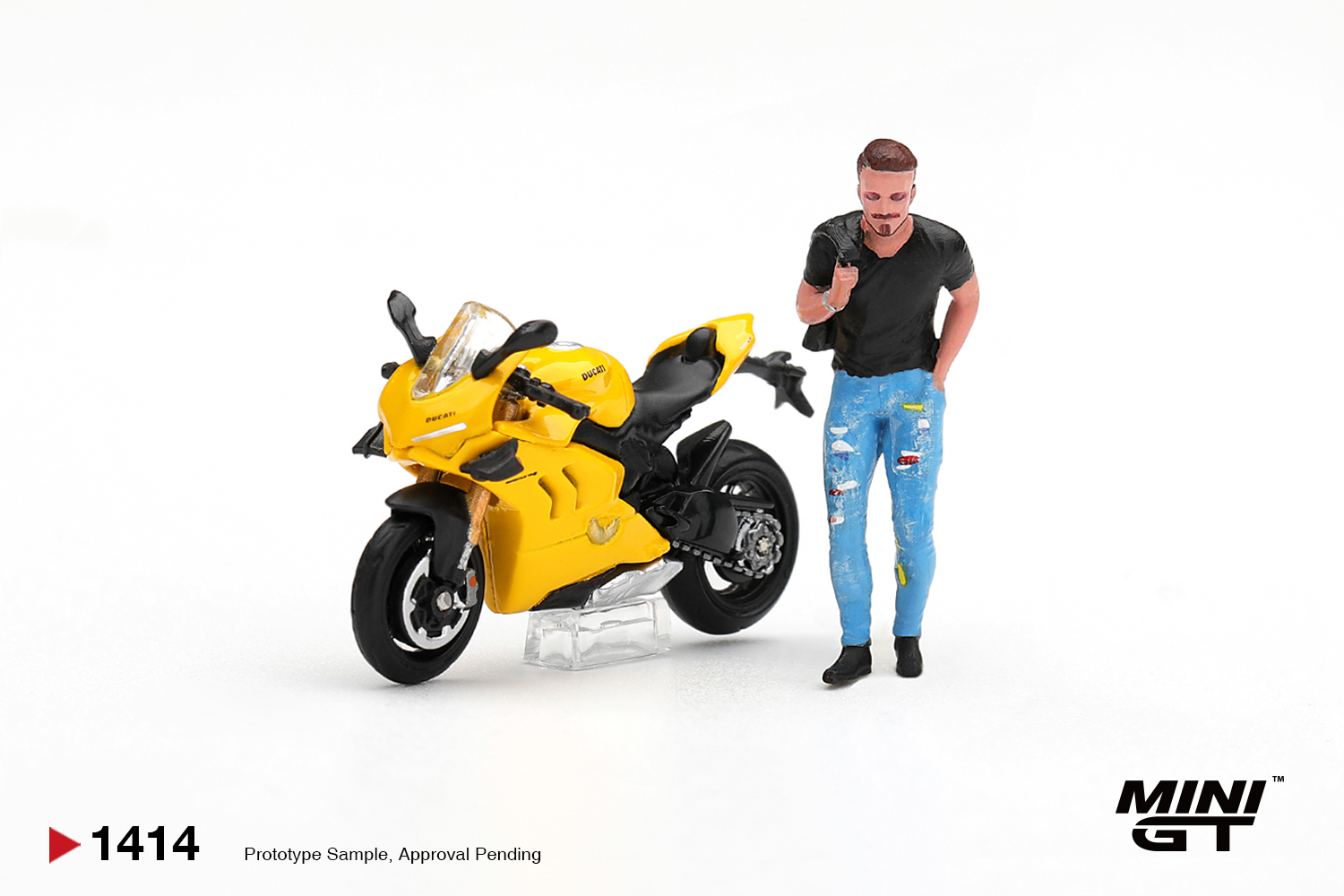 Mini GT 1414 1:64 DUCATI PANIGALE V4 W/ S GIALLO FIGURE 2020