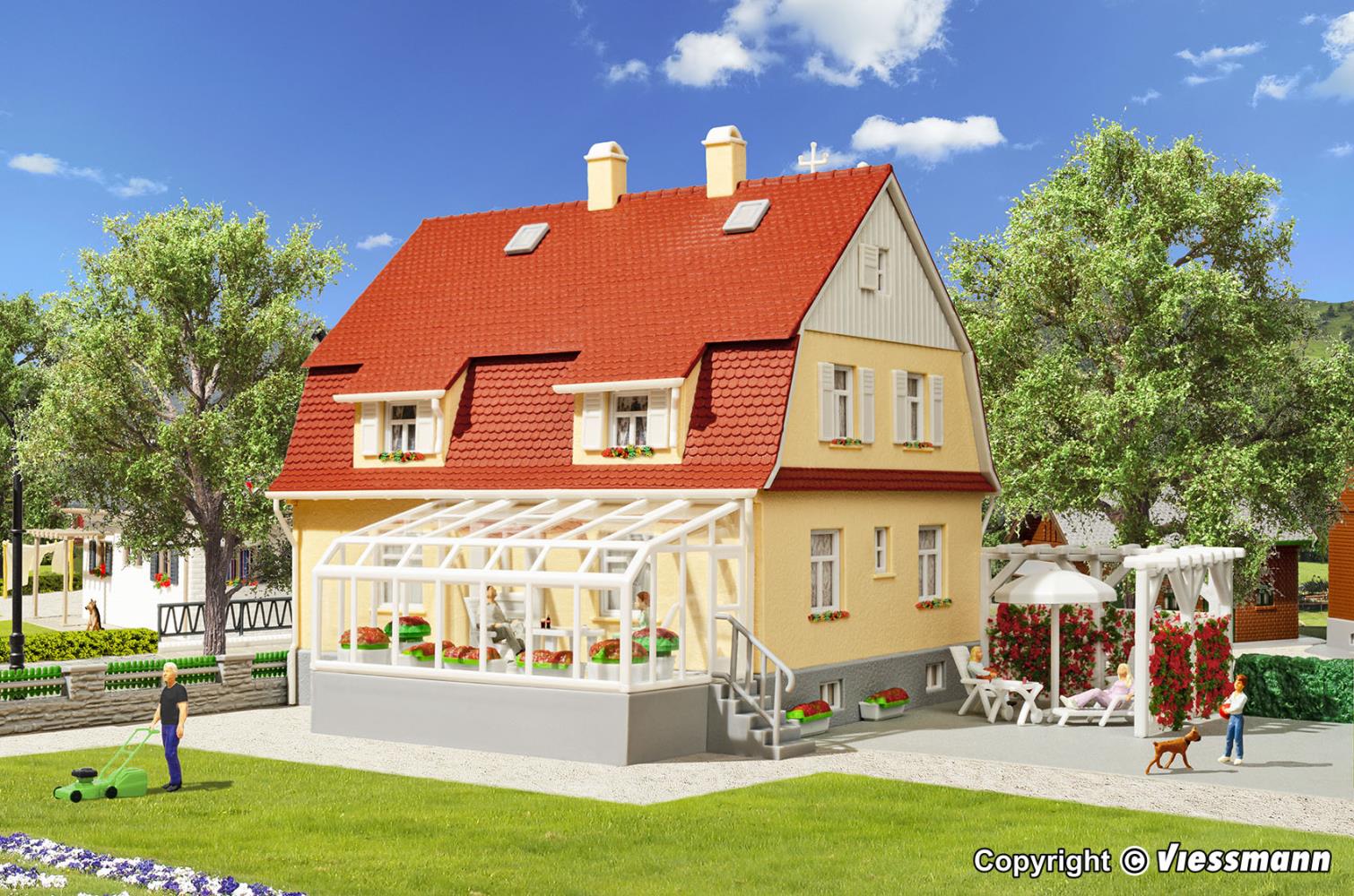 Kibri 38700 Wohnhaus m. Wintergarten, Bausatz, Spur H0, NEU OVP