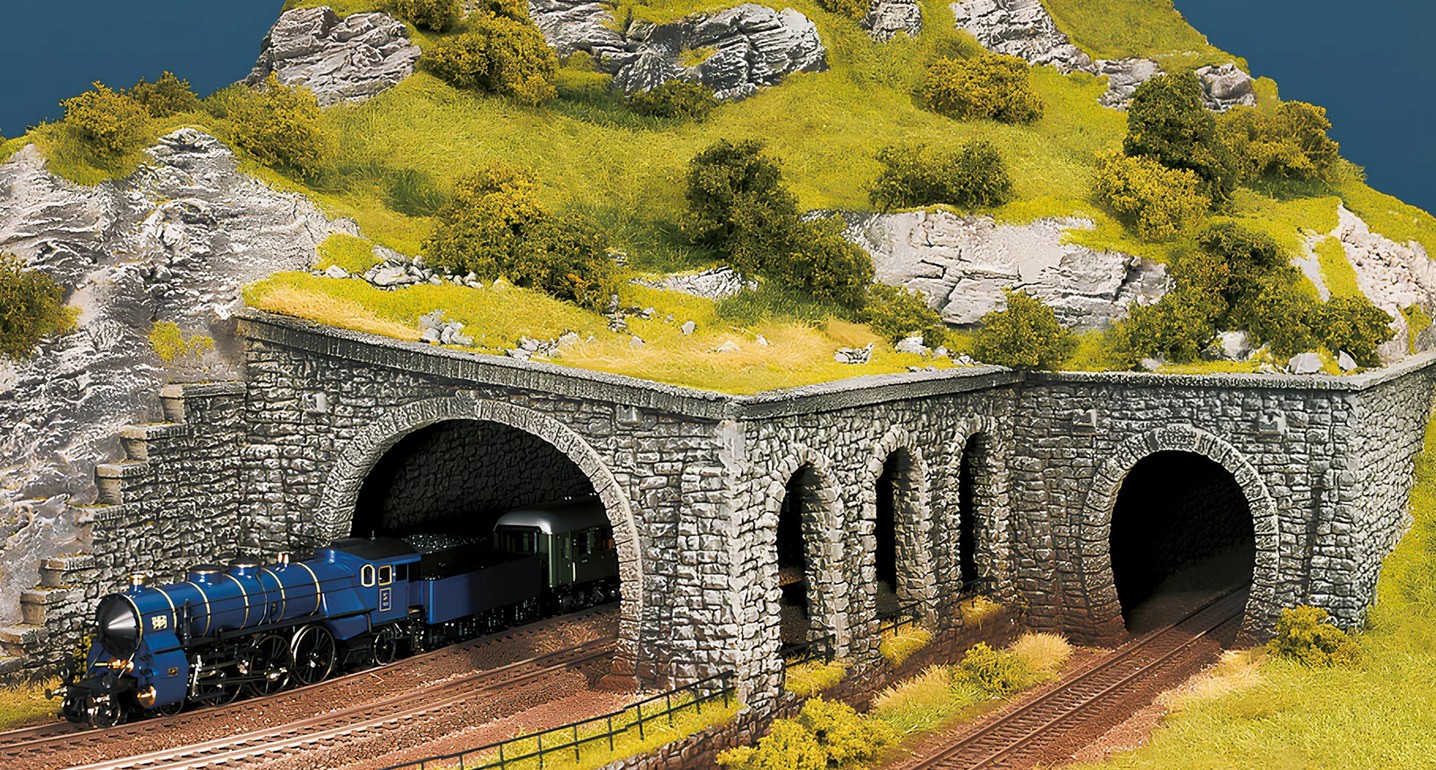 Noch 58248 Tunnel-Portal 2-gleisig, 23,5 x 13 cm 1:87 Spur H0 NEU