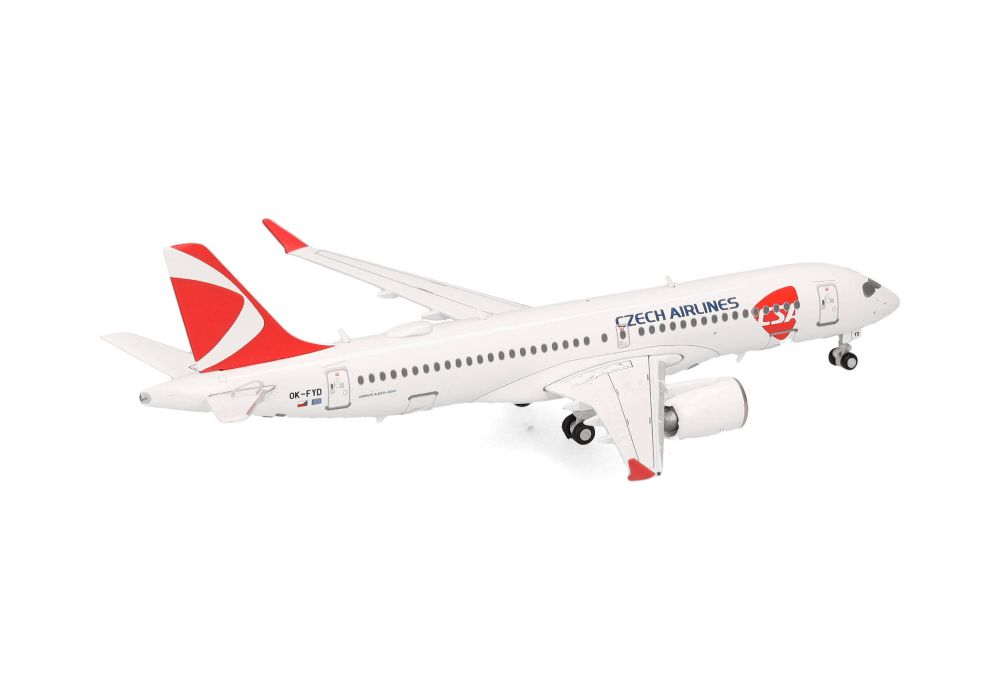Herpa 562843 CSA Czech Airlines Airbus A220-300 1:400 Standmodell