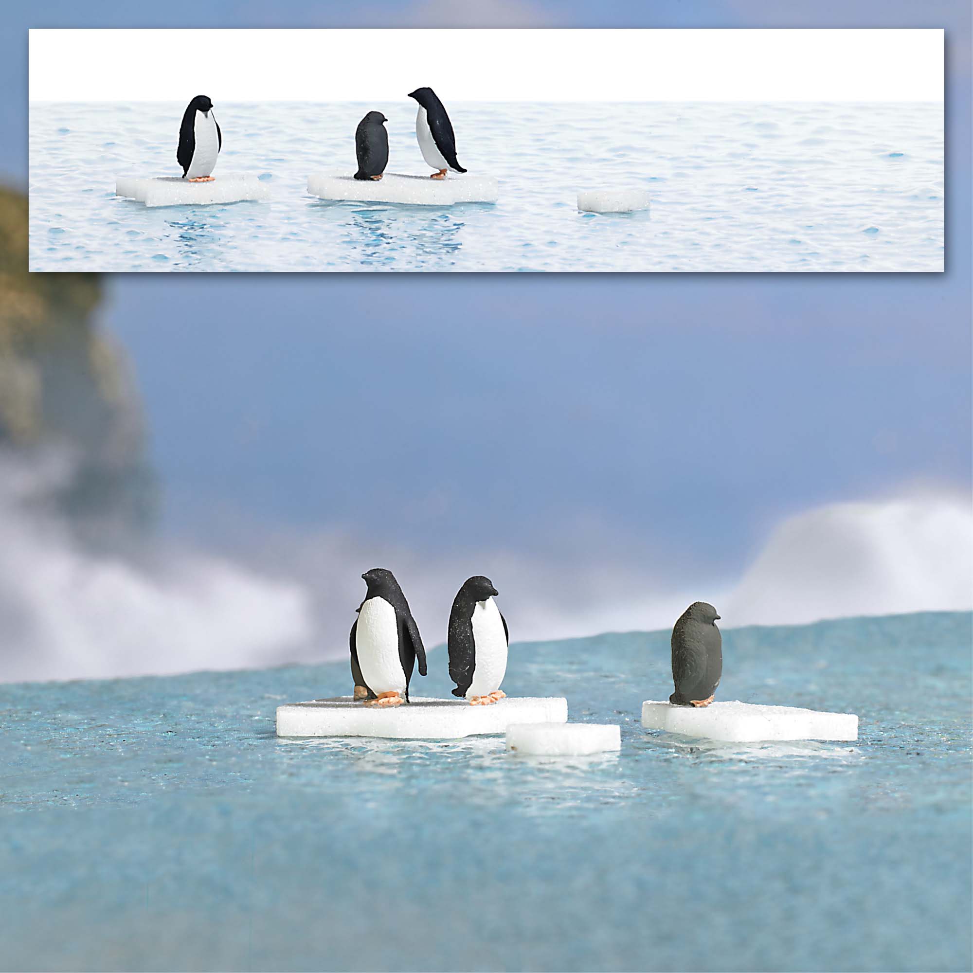 Busch 7923 Action Set Pinguine auf Eisschollen 1:87 Spur H0 Neu