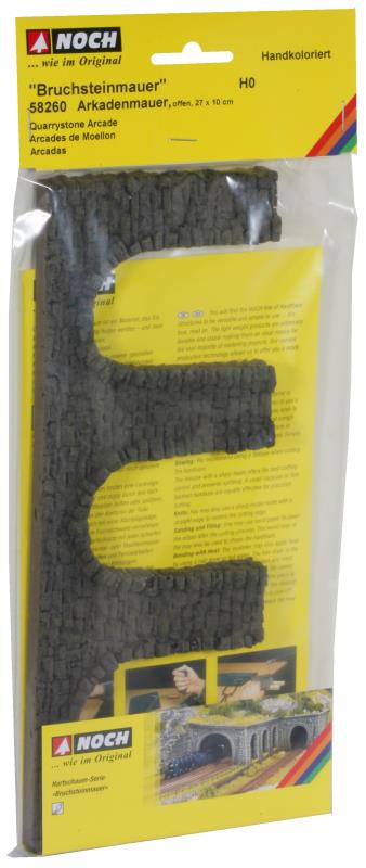 Noch 58260 Arkadenmauer Bruchstein offen Spur H0 1:87