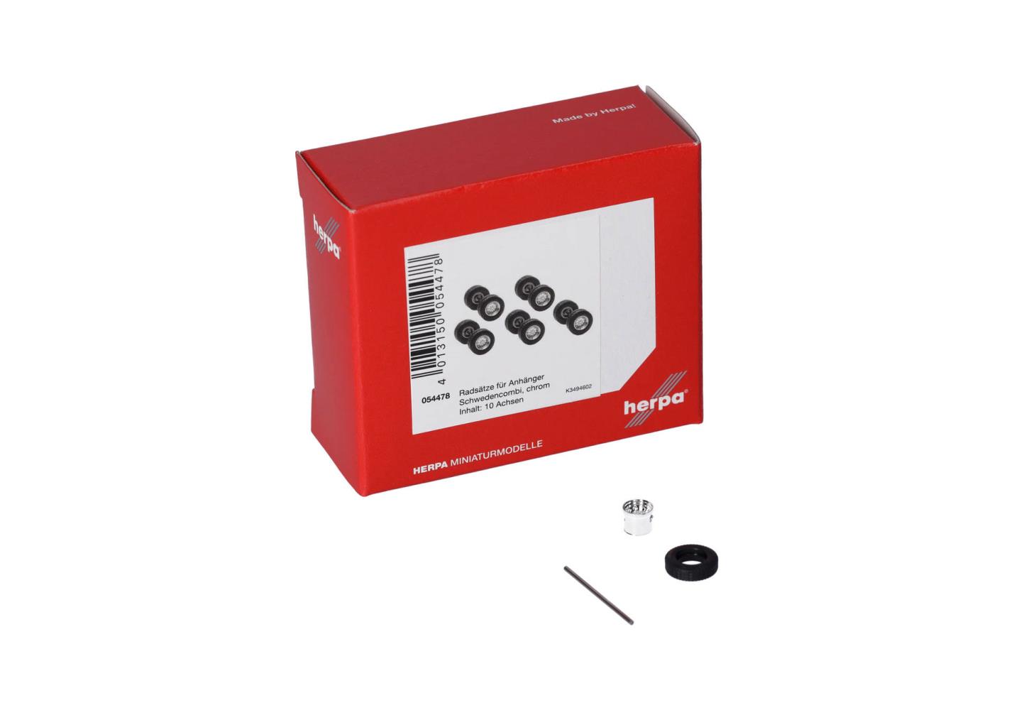 Herpa 054478 Zubehör Radsätze Hänger Schwedencombi chrom 1:87
