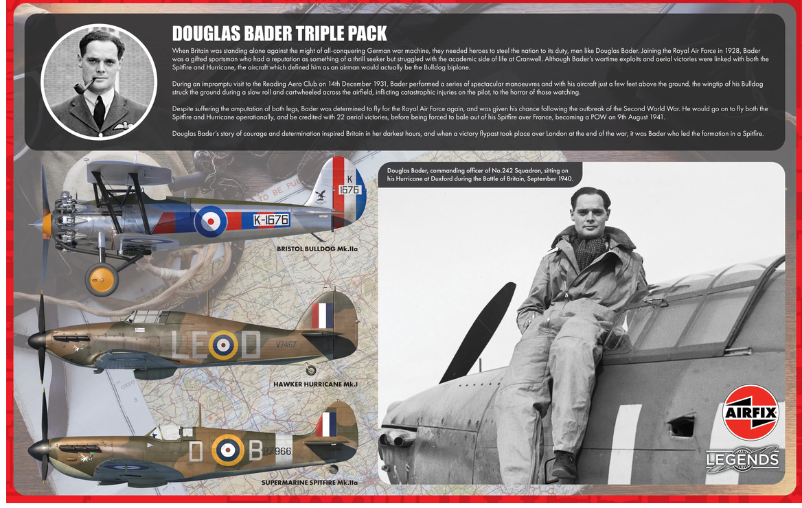 Airfix A40101 Legends Douglas Bader Triple Pack 1:48 Bausatz NEU