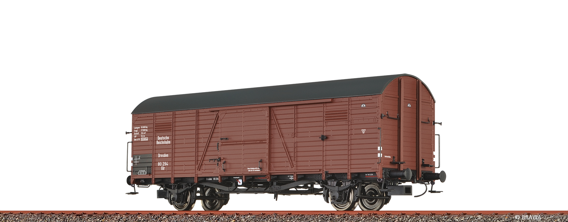 Brawa 51347 H0 Gedeckter Güterwagen Glr DRG