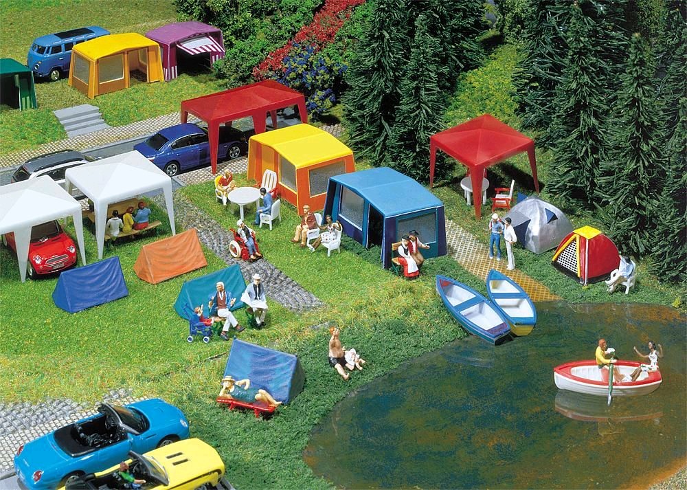 Faller 130504 Camping-Zelte-Set 1:87 Spur H0 Bausatz Neu OVP