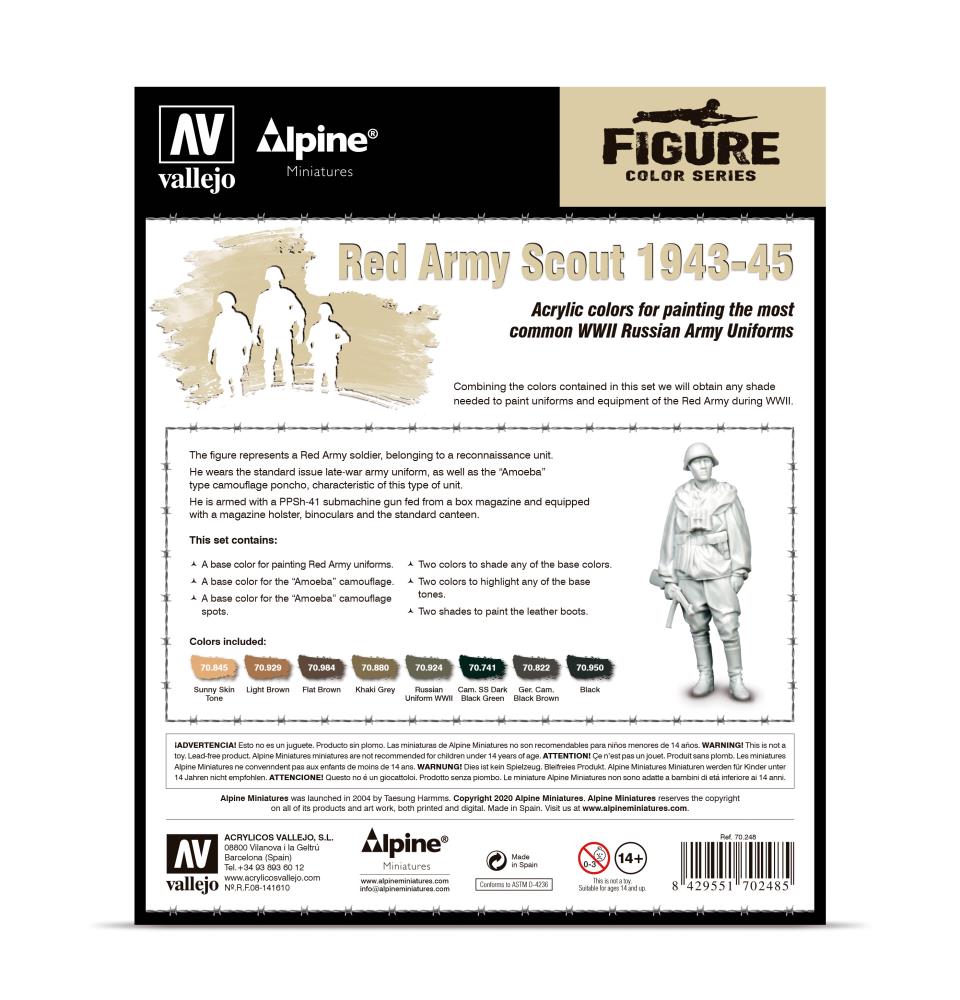 Vallejo 70248 Farb-Set Rote Armee Späher 1943 - 1945 Neu OVP
