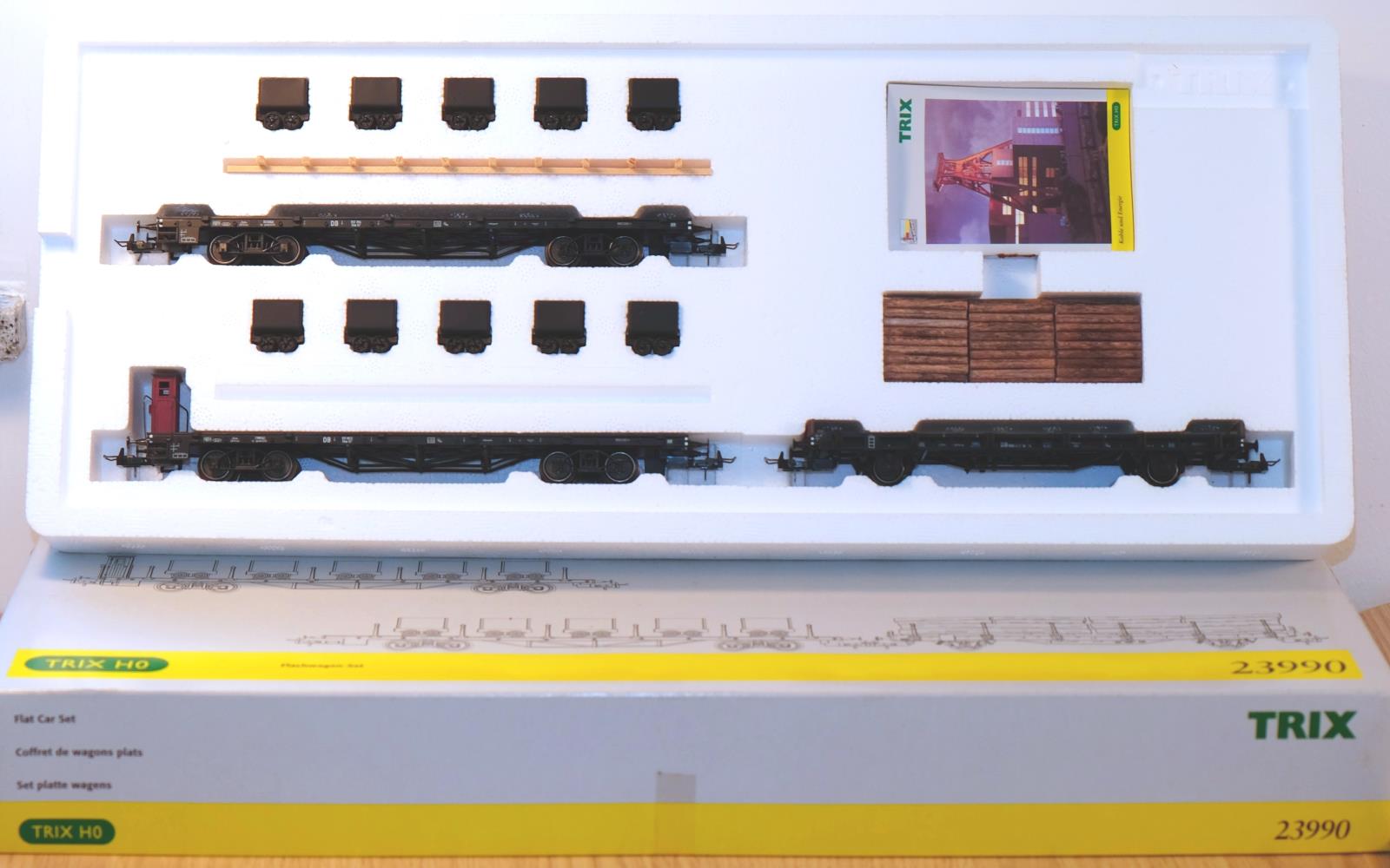Trix 23990 Flachwagen Set DB  Spur H0 1:87
