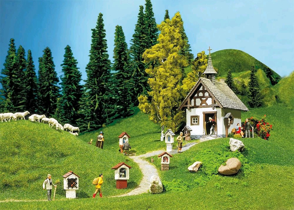 Faller 130235 Kapelle mit Wegkreuzen 1:87 Spur H0 Bausatz Neu OVP