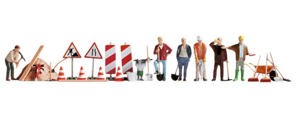 Noch 15111 Bauarbeiter und Zubehör Spur H0 NEU OVP Figuren