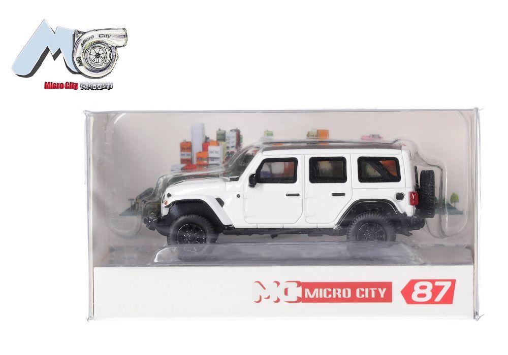 Herpa 87MC000012 MicroCity: Jeep Wrangler weiß (ab 2017) 1:87 Spur H0