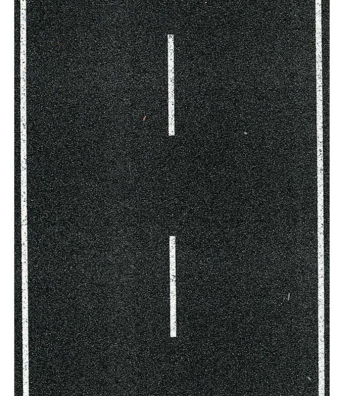 Heki 6561 Fahrbahndecke Asphalt zweispurig 100x8 cm Spur H0