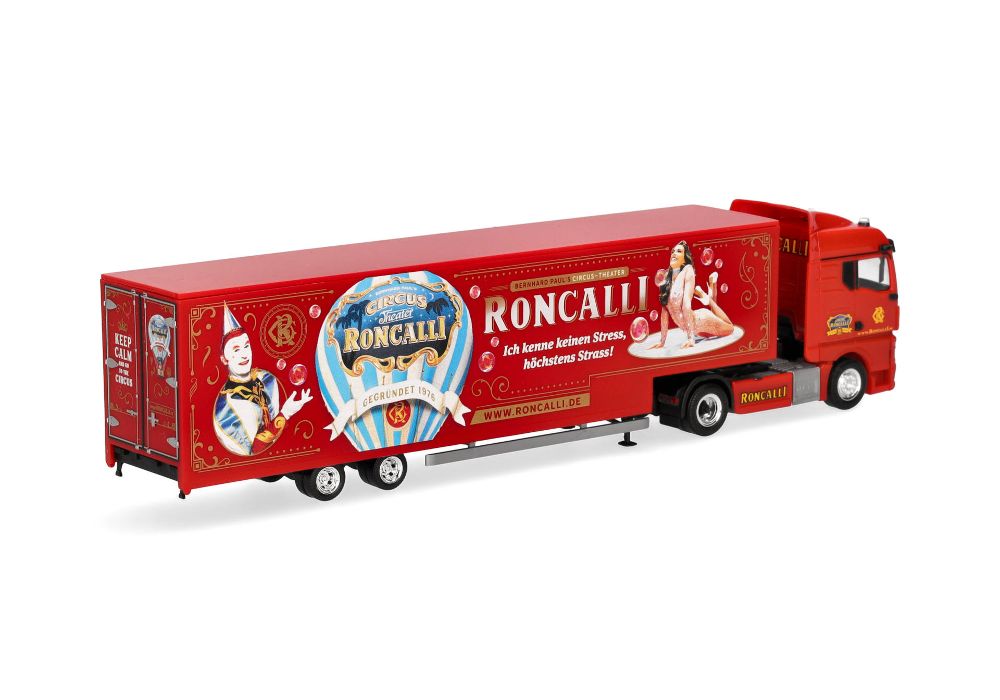 Herpa 320702 MAN TGX GM Jumbokoffer-Sattelzug "Roncalli" 1:87