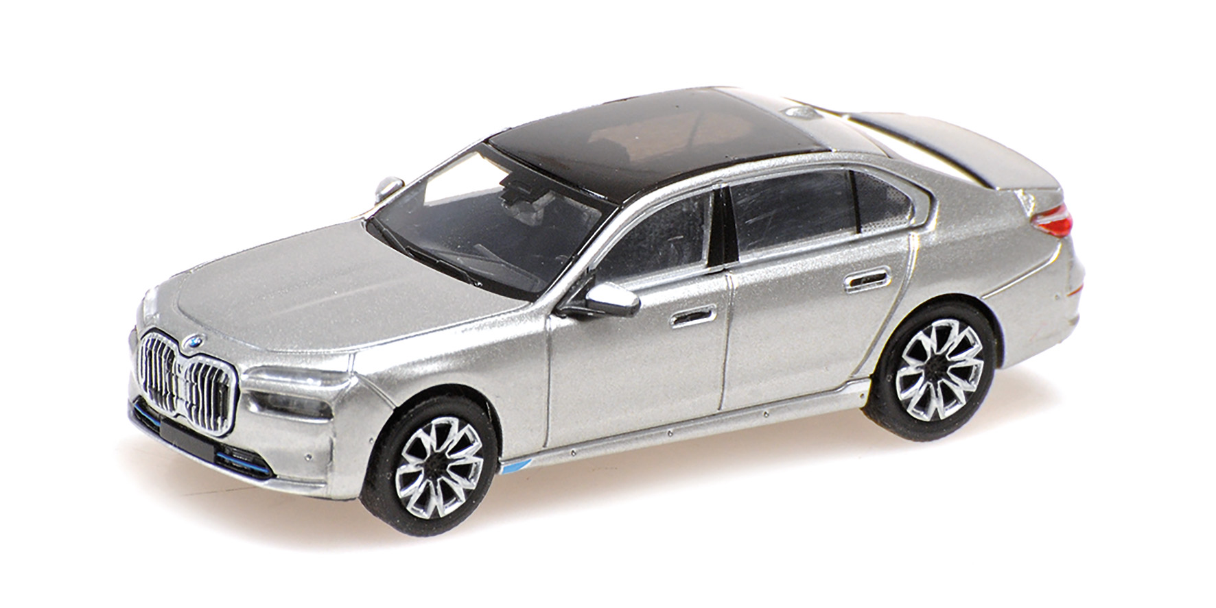 Minichamps 870024502 BMW I7 2023 SILVER 1:87 Spur H0 Standmodell NEU